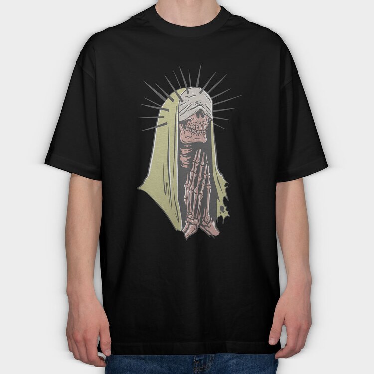 Skeleton Veil Prayer, Tricou Oversize Barbati (Unisex)