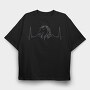 Heartbeat Horse, Tricou Oversize Barbati (Unisex)