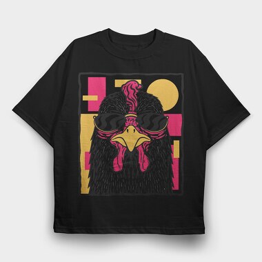 Chicken With Sunglasses Hen Glasses, Tricou Oversize Barbati (Unisex)