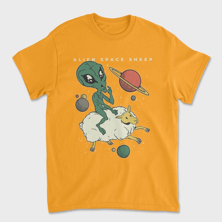 Alien On Sheep, Tricou Barbati (Unisex)