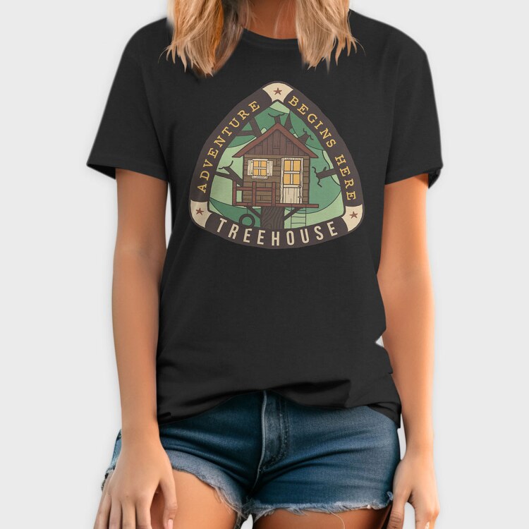 Treehouse Adventure Begins Here, Tricou Barbati (Unisex)