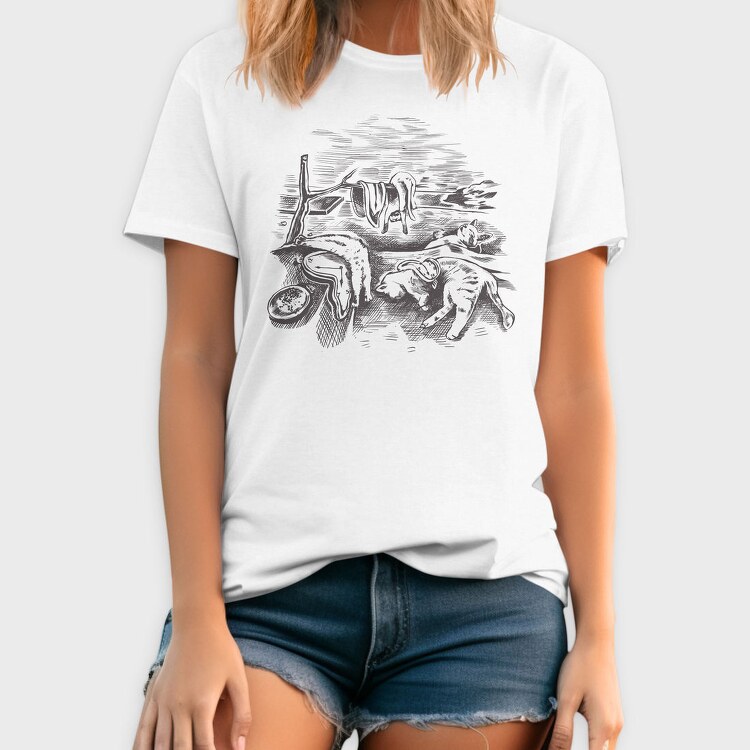 Watch And Cats Painting Parody, Tricou Barbati (Unisex)