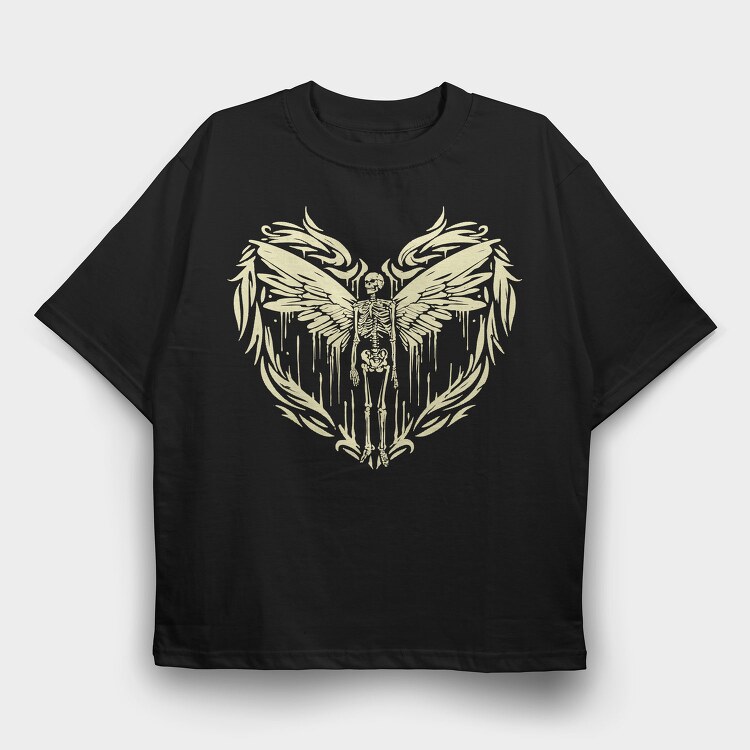 Skeleton Wings Skelleton, Tricou Oversize Barbati (Unisex)