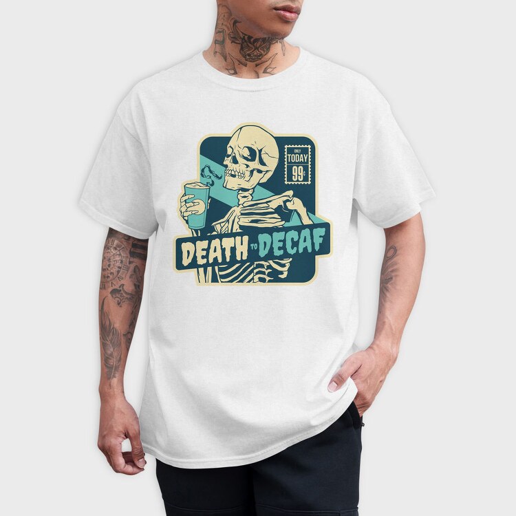 Skeleton With Caffeine Drink Death Coffee, Tricou Barbati (Unisex)