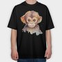 Watercolor Baby Monkey Mug, Tricou Oversize Barbati (Unisex)