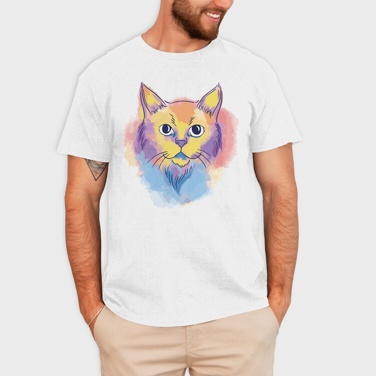 Watercolor Cat, Tricou Barbati (Unisex)