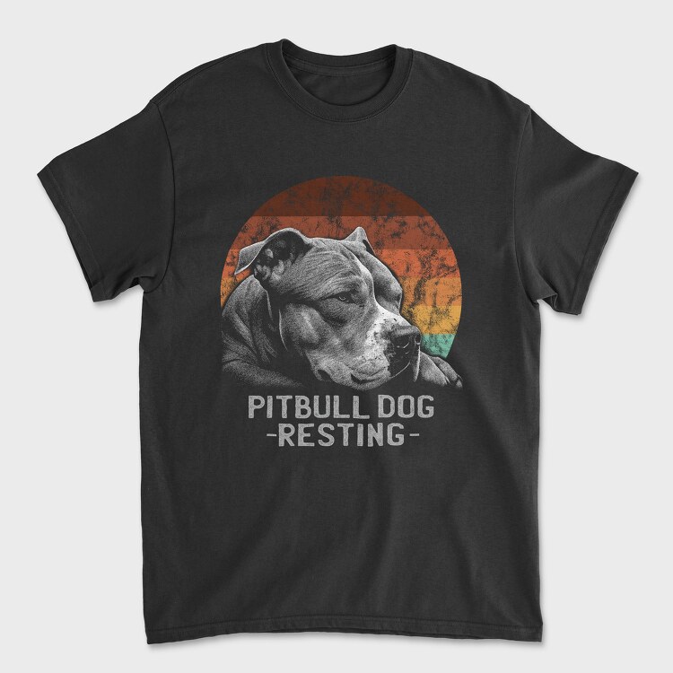 Pitbull Dog Resting, Tricou Barbati (Unisex)