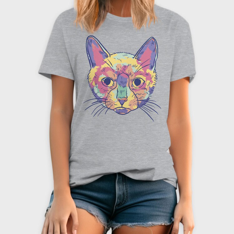 Watercolor Colorful Cat, Tricou Barbati (Unisex)