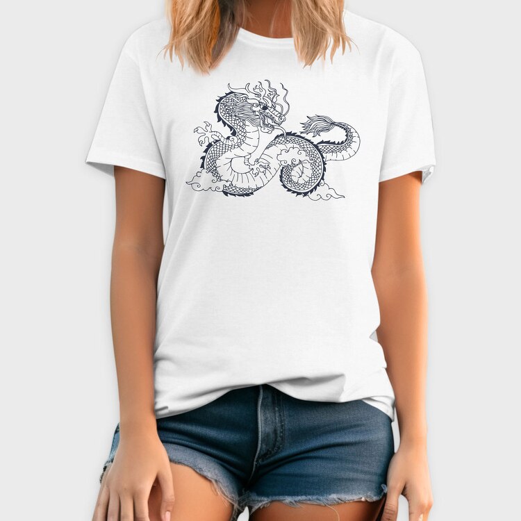 Chinese Dragon Illustration, Tricou Barbati (Unisex)