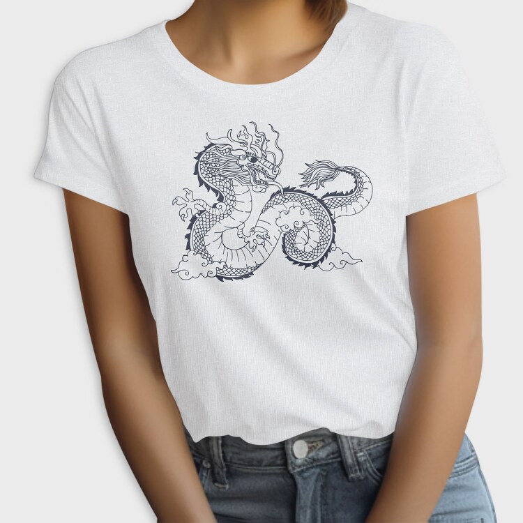Chinese Dragon Illustration, Tricou Femei