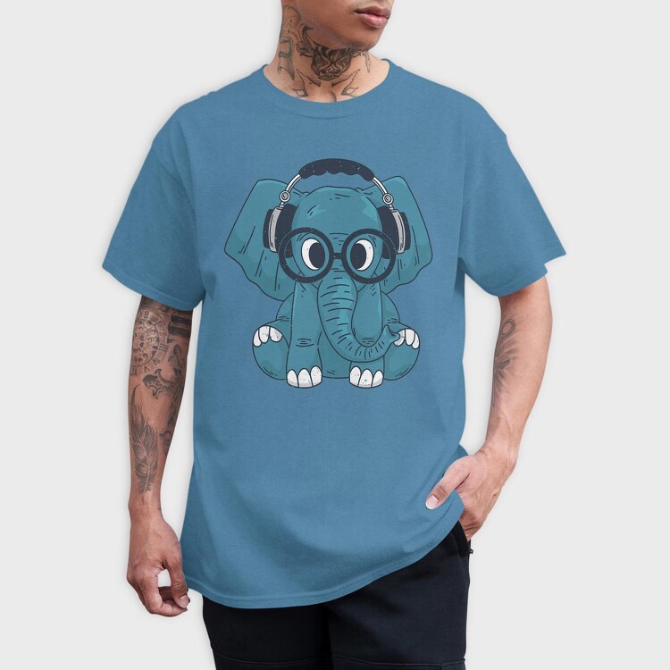 Elephant With Glasses, Tricou Barbati (Unisex)