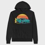 Racecar Retro Sunset, Hanorac Oversize Barbati (Unisex)