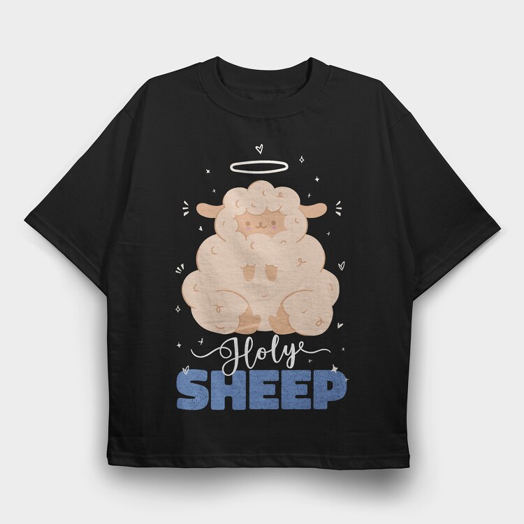 Funny Holy Sheep, Tricou Oversize Barbati (Unisex)