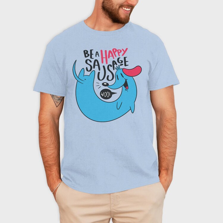 Happy Sausage, Tricou Barbati (Unisex)