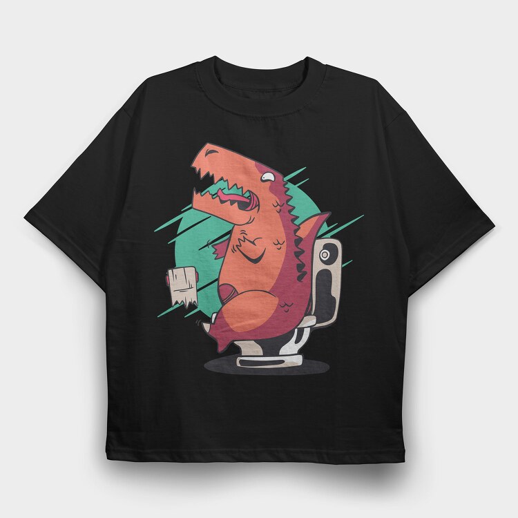 T Rex Toilet Paper, Tricou Oversize Barbati (Unisex)