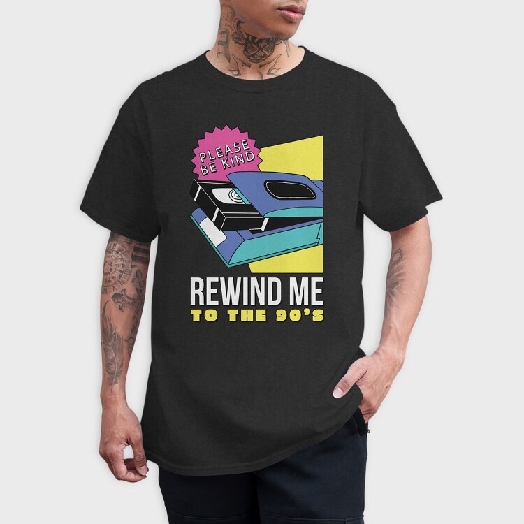 Rewind Me to the 90 S, Tricou Barbati (Unisex)
