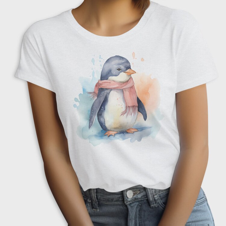 Watercolor Penguin Mug, Tricou Femei
