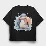 Watercolor Penguin Mug, Tricou Oversize Barbati (Unisex)