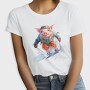 Watercolor Skiing Pig Ski Piggy, Tricou Femei