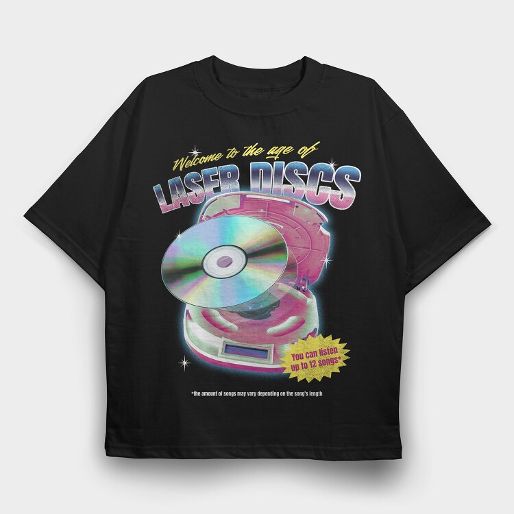 90s Laser Discs Age Of, Tricou Oversize Barbati (Unisex)