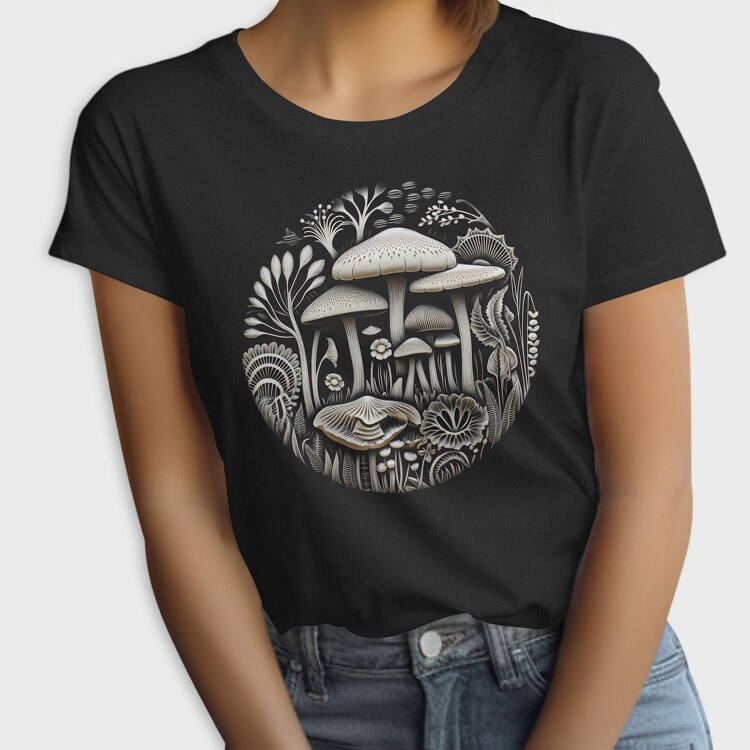Mushroom Vinil Engraving, Tricou Femei