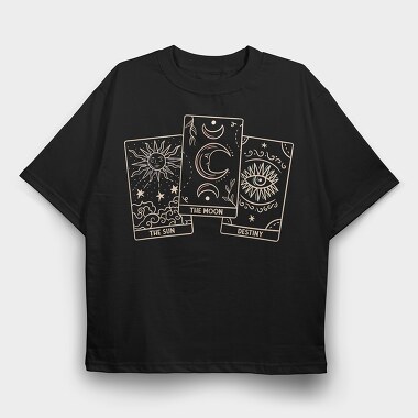 Tarot Cards Spiritual Sun Moon Destiny, Tricou Oversize Barbati (Unisex)