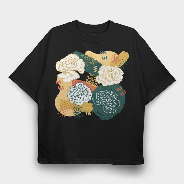 Abstract Carnation Flowers, Tricou Oversize Barbati (Unisex)