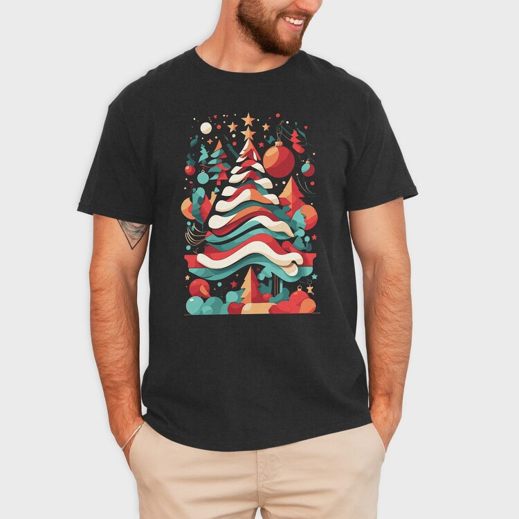 Abstract Christmas Tree Festivity, Tricou Barbati (Unisex)