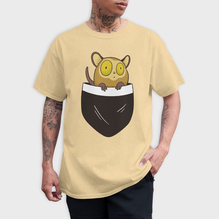 Tarsier Pocket, Tricou Barbati (Unisex)