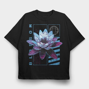 Metallic Lotus Flowers Metal Trap Chromed, Tricou Oversize Barbati (Unisex)