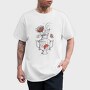 Tattoo Floral Vase Chrysanthemum Moon Red Black, Tricou Barbati (Unisex)