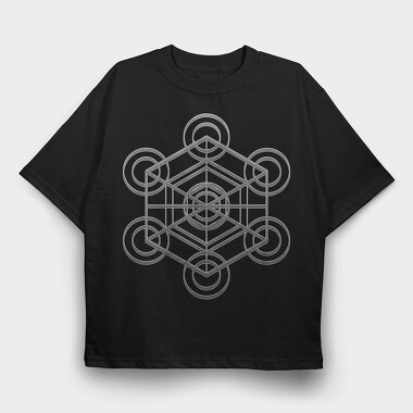 Metatron Cube, Tricou Oversize Barbati (Unisex)