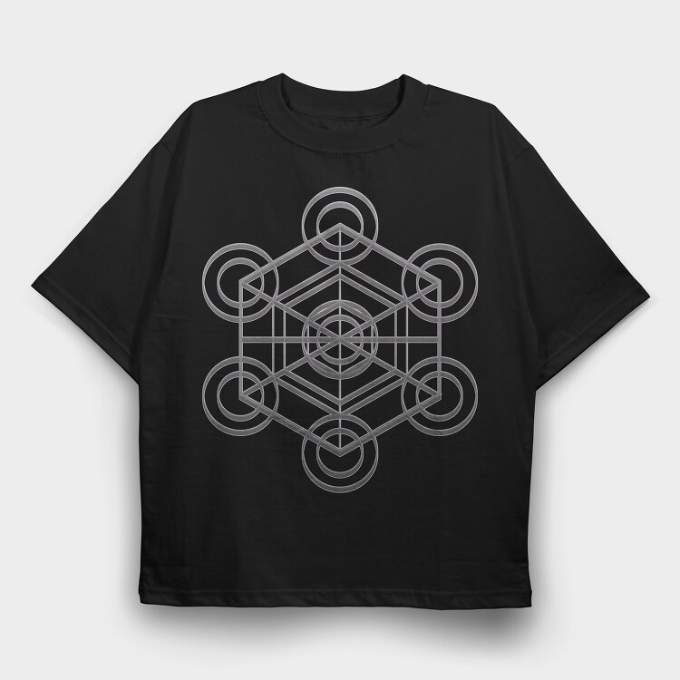 Metatron Cube, Tricou Oversize Barbati (Unisex)