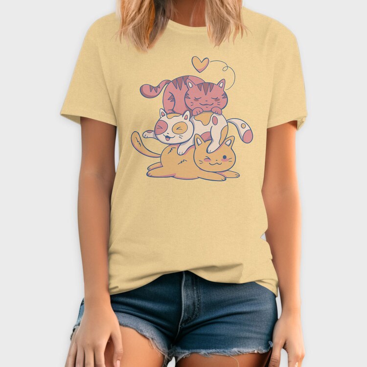 Cute Cat Pile, Tricou Barbati (Unisex)