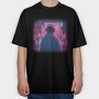 Woman Looking Out Of A Window Dj Party, Tricou Oversize Barbati (Unisex)