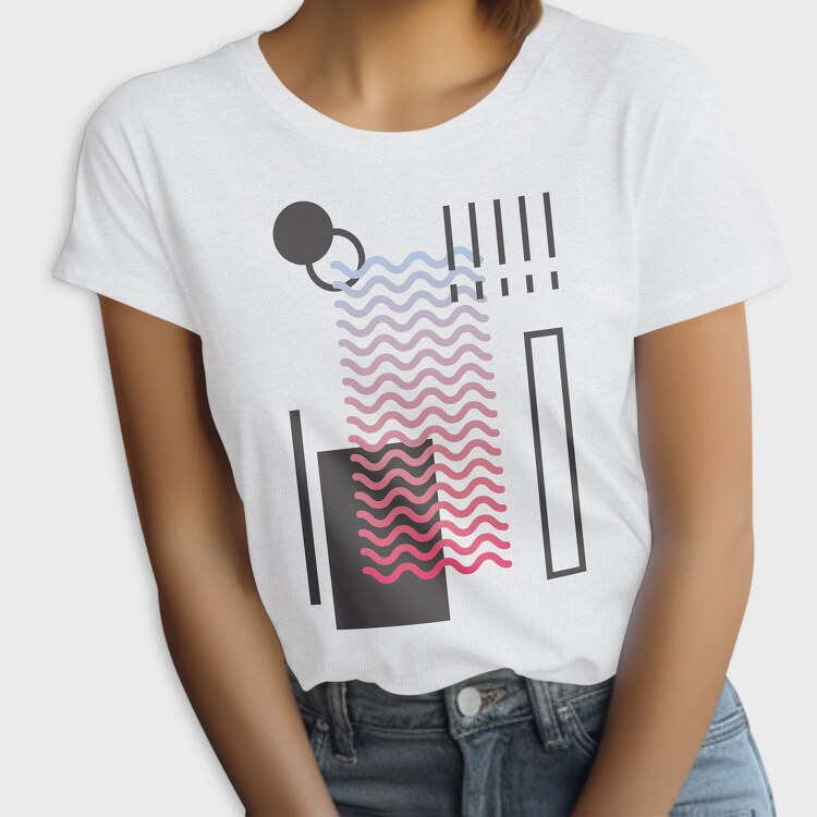 Abstract Waves Geometric, Tricou Femei