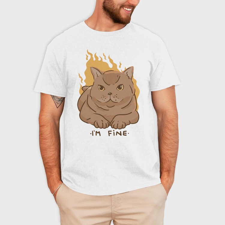 Im Fine Meme Cat, Tricou Barbati (Unisex)