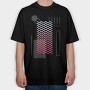 Abstract Waves Geometric, Tricou Oversize Barbati (Unisex)