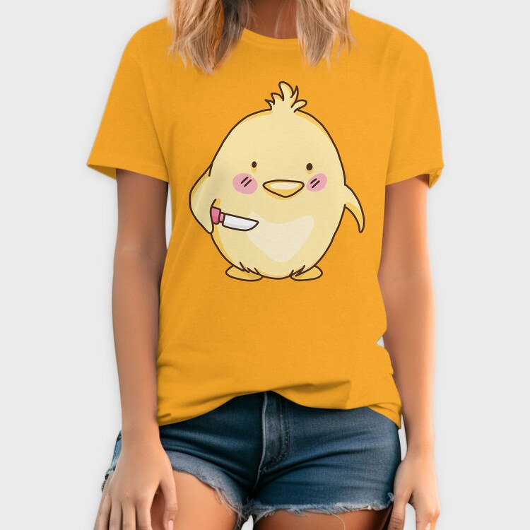 Cute Chick With Knife Mad Chicken, Tricou Barbati (Unisex)