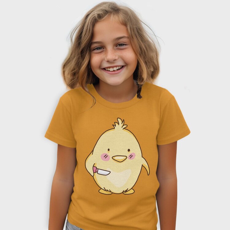 Cute Chick With Knife Mad Chicken, Tricou Copii