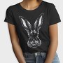 Monochrome Portrait Rabbit, Tricou Femei