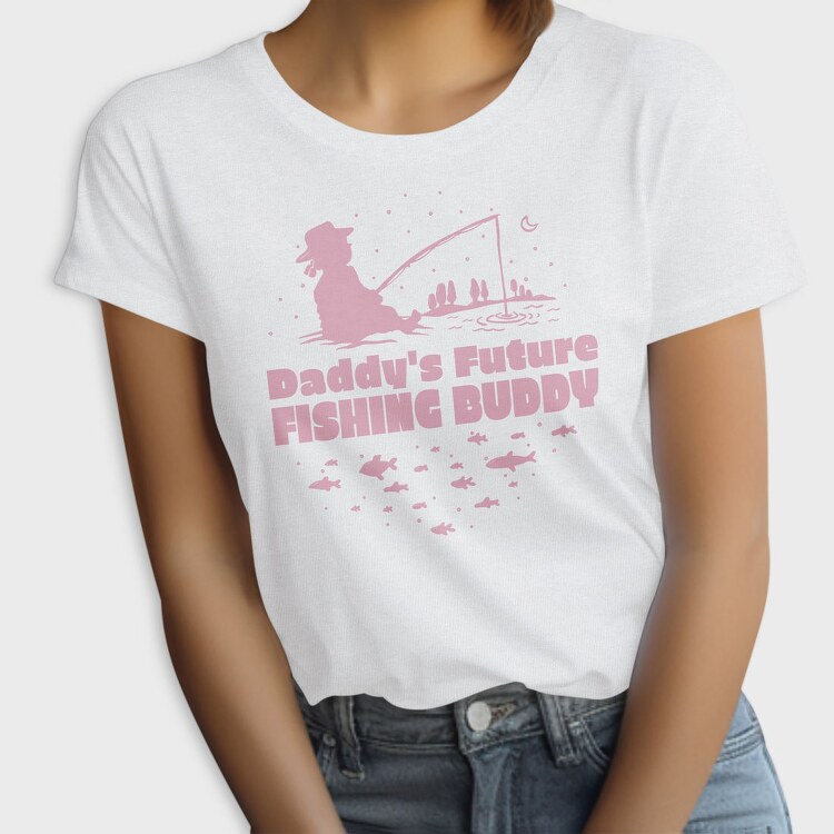 Cute Child Fishing Pink Daddy S Future Fishing Buddy Girl, Tricou Femei