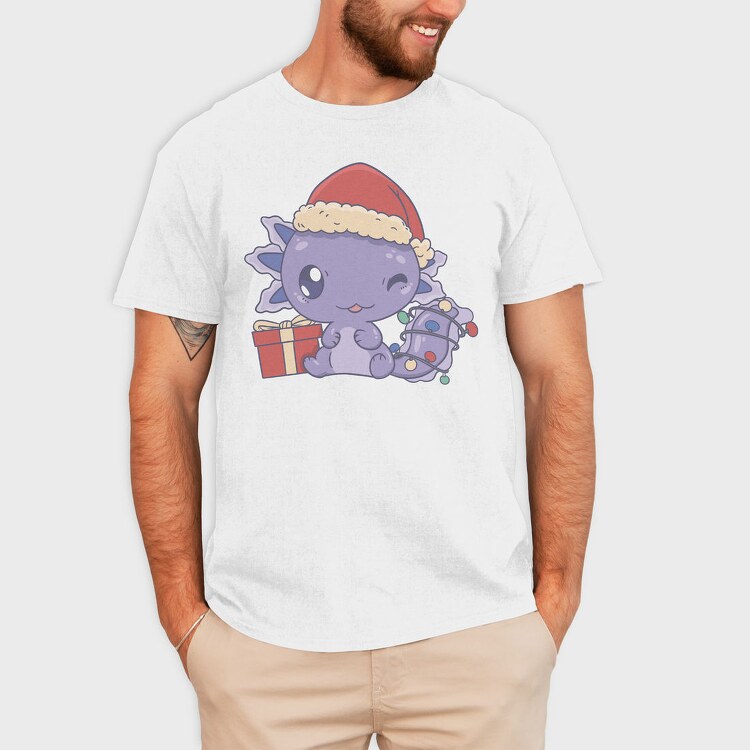 Cute Christmas Axolotl, Tricou Barbati (Unisex)