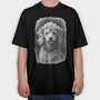Miniature Poodle Portrait, Tricou Oversize Barbati (Unisex)