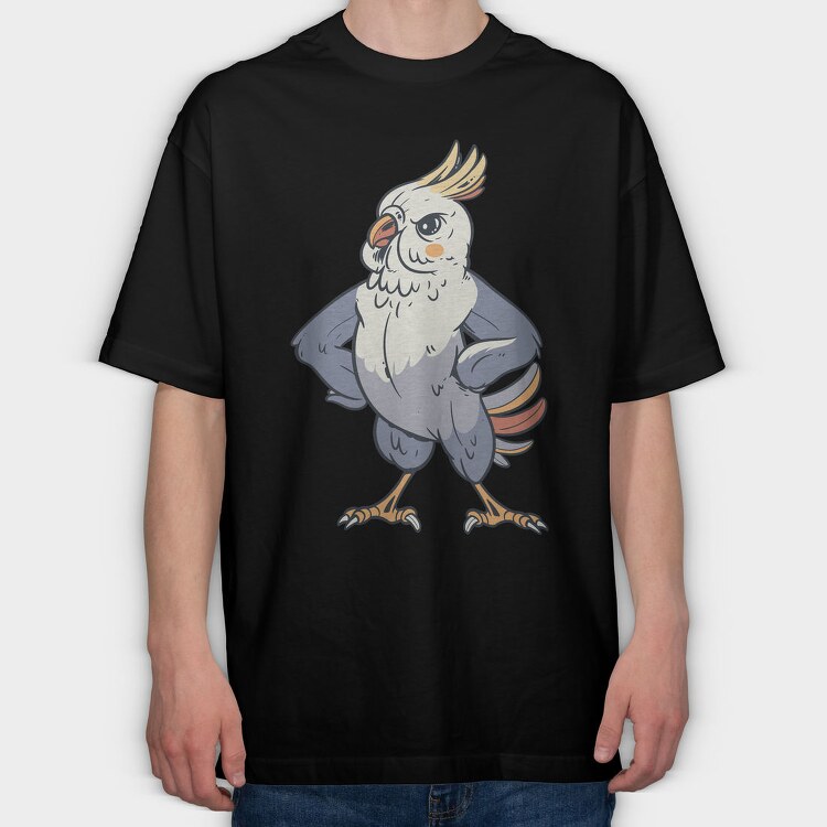 Indignant Cockatiel, Tricou Oversize Barbati (Unisex)