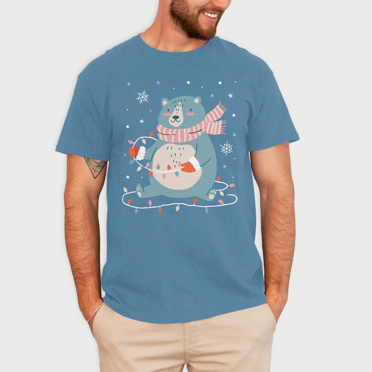 Cute Christmas Bear, Tricou Barbati (Unisex)