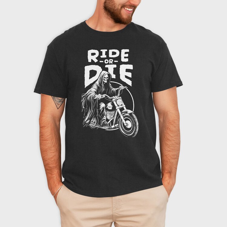 Ride or Die Monochrome, Tricou Barbati (Unisex)