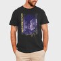 Modern City At Night Photograph Grunge Picture Uncertain Future, Tricou Barbati (Unisex)