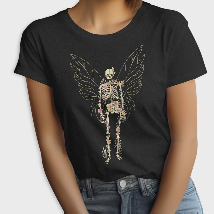 Floral Butterfly Skeleton, Tricou Femei