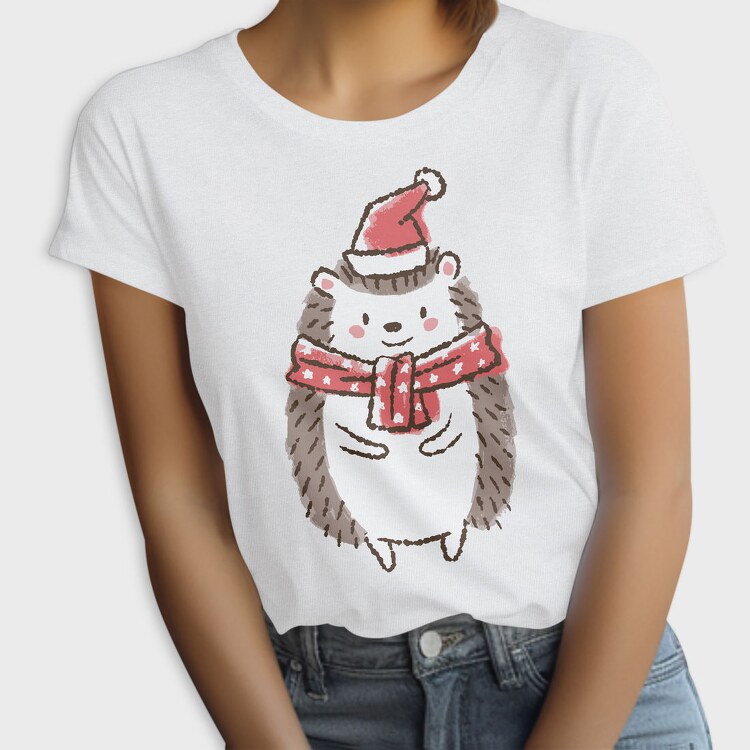 Cute Christmas Hedgehog, Tricou Femei